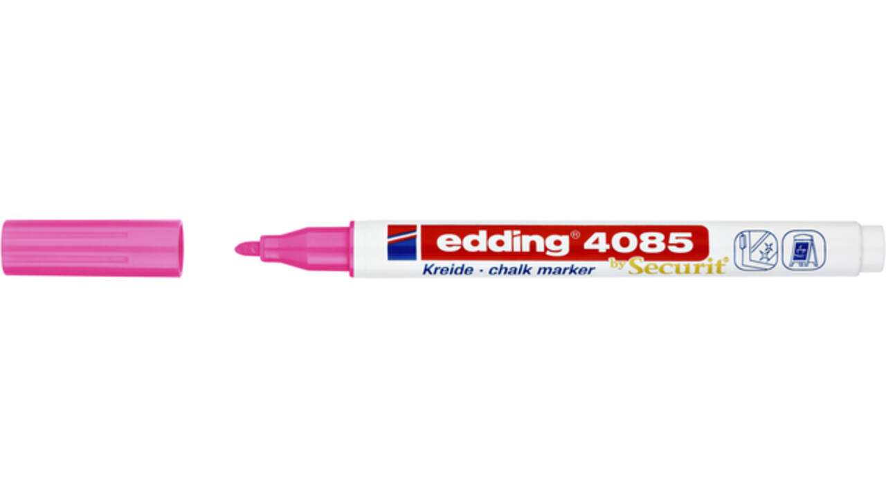 Krijtstift edding 4085 by Securit rond 1-2mm neon roze