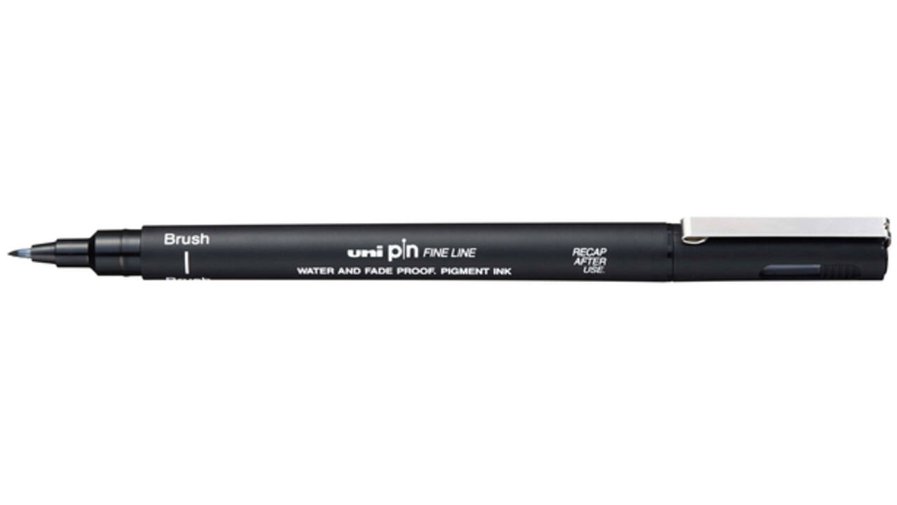 Fineliner Uni-ball Pin brush fijn zwart