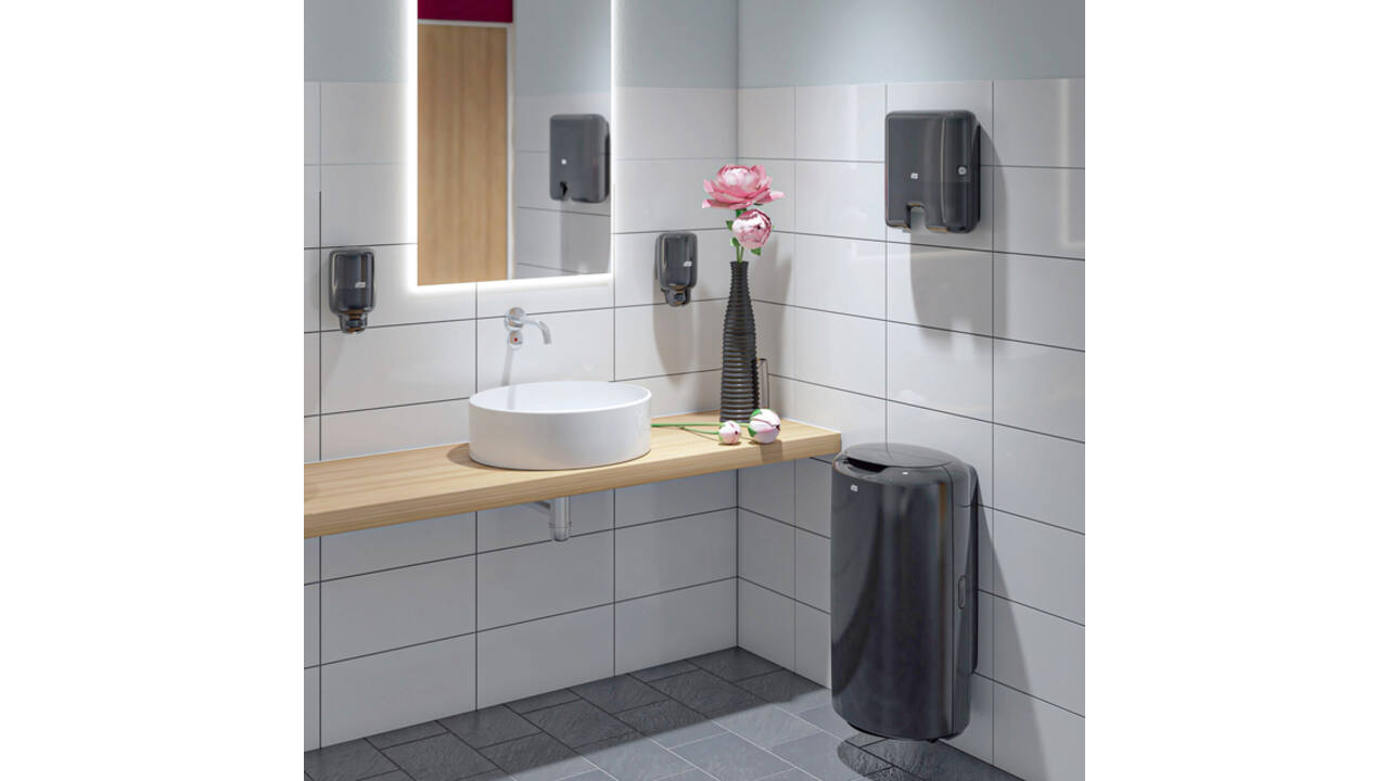 Toiletpapierdispenser Tork Mini Jumbo T2 Elevation zwart 555008