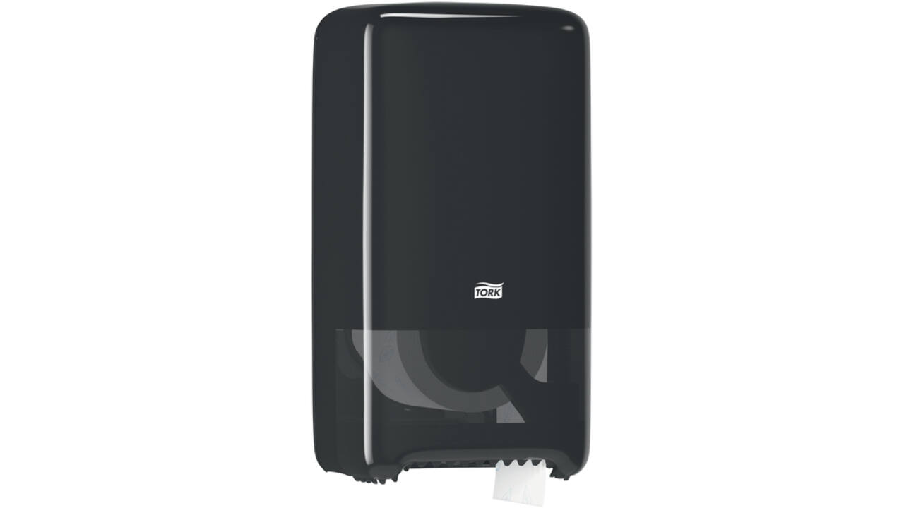 Toiletpapierdispenser Tork T6 Elevation medium duo zwart 557508