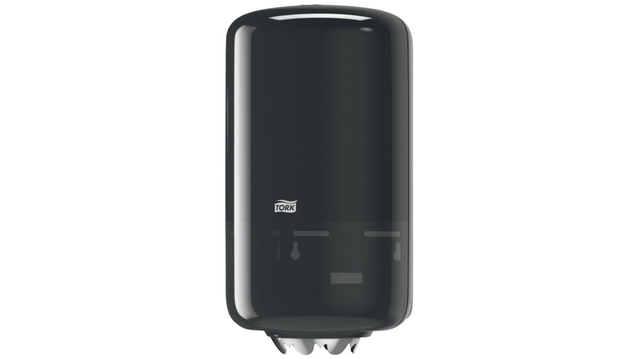 Poetspapierdispenser Tork Mini Centerfeed M1 Elevation zwart 558008
