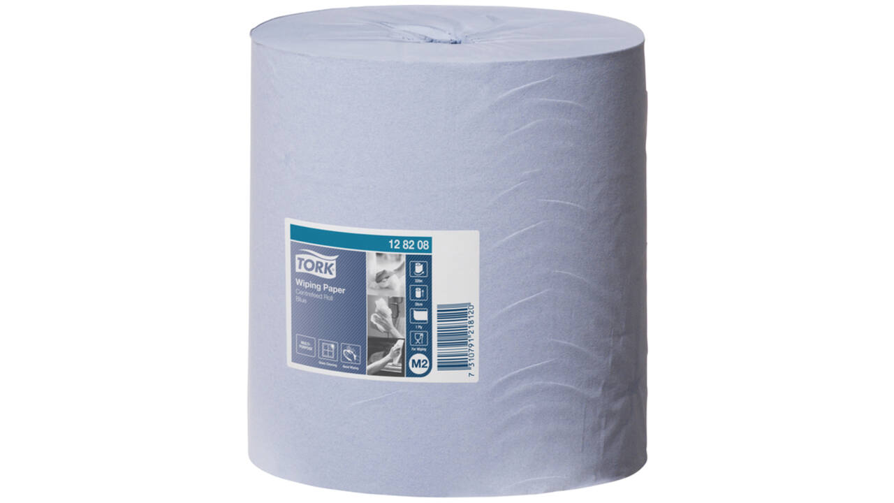 Poetspapier Tork M2 Advanced 1-laags 320m blauw 128208