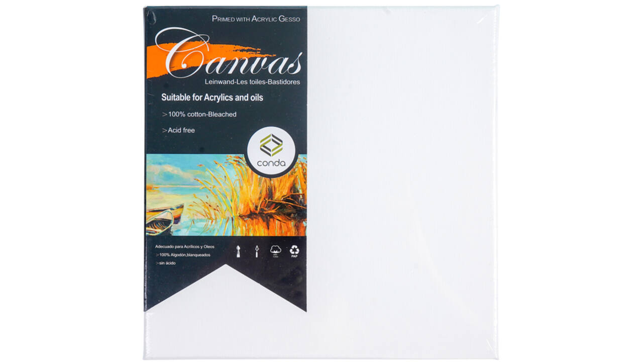 Canvas Conda 20 x 20 cm gebleekt katoen