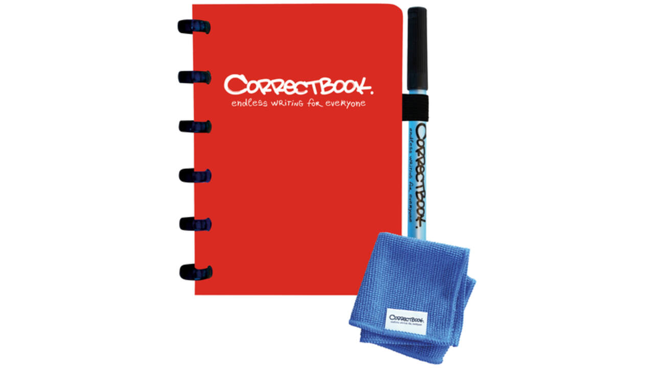 Notitieboek Correctbook A6 lijn 40blz horizon red