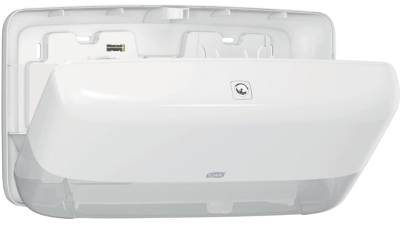 Toiletpapierdispenser Tork Twin Mini T2 Elevation wit 555500