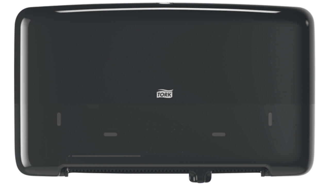 Toiletpapierdispenser Tork Twin Mini T2 Elevation zwart 555508