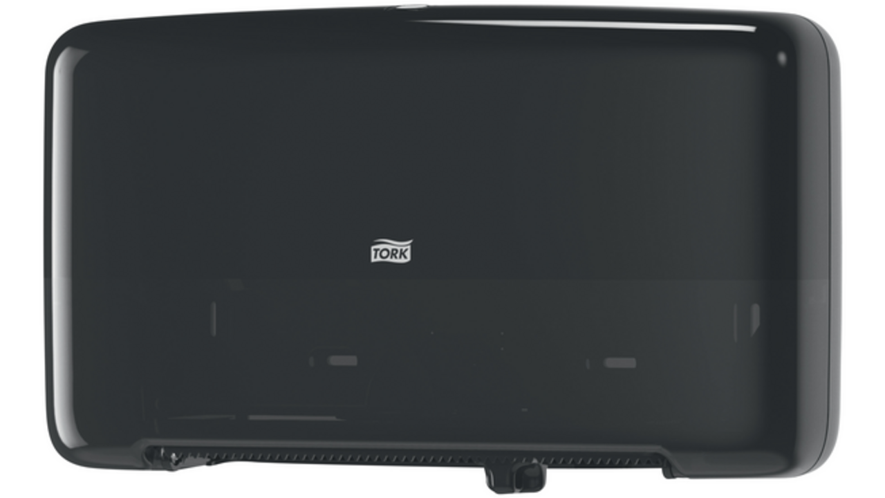 Toiletpapierdispenser Tork Twin Mini T2 Elevation zwart 555508