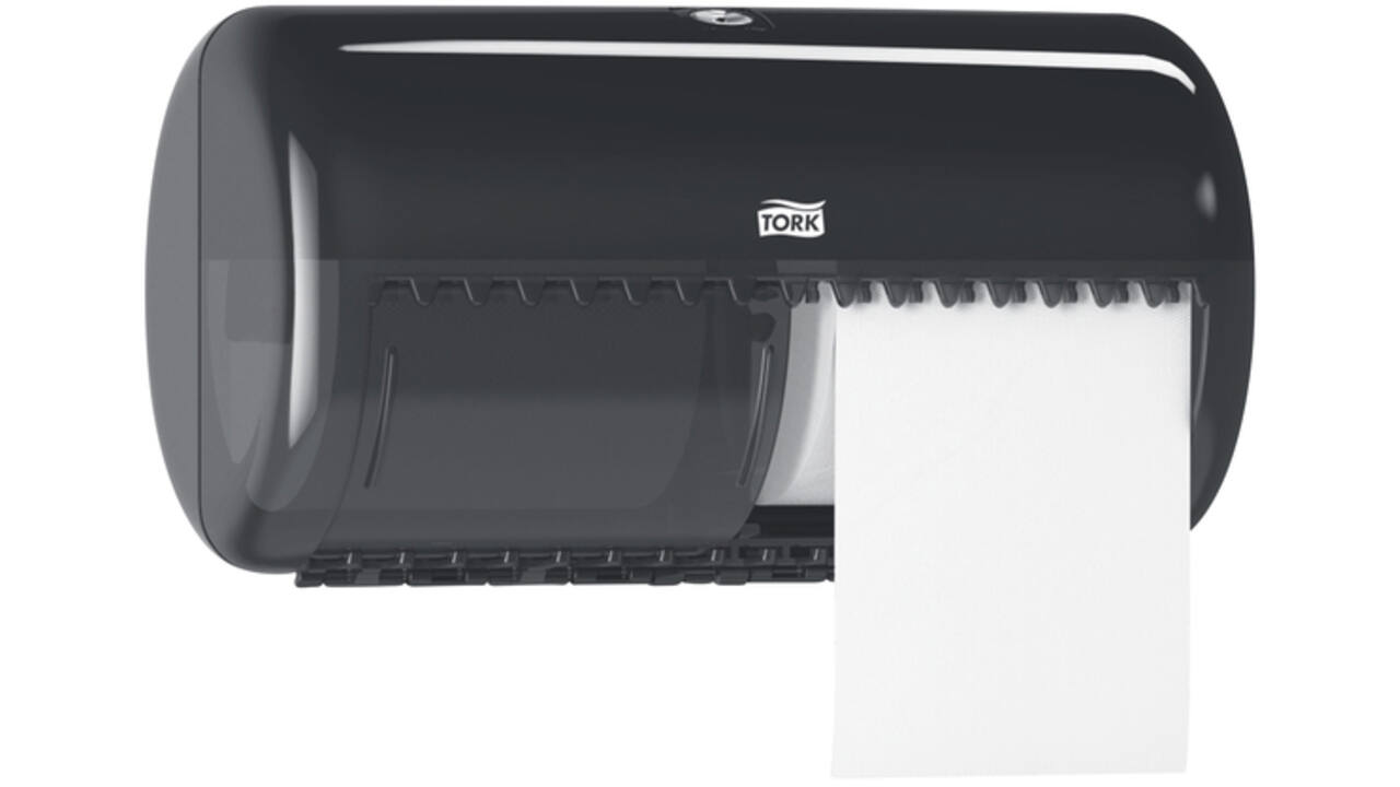Toiletpapierdispenser Tork T4 Elevation duo zwart 557008