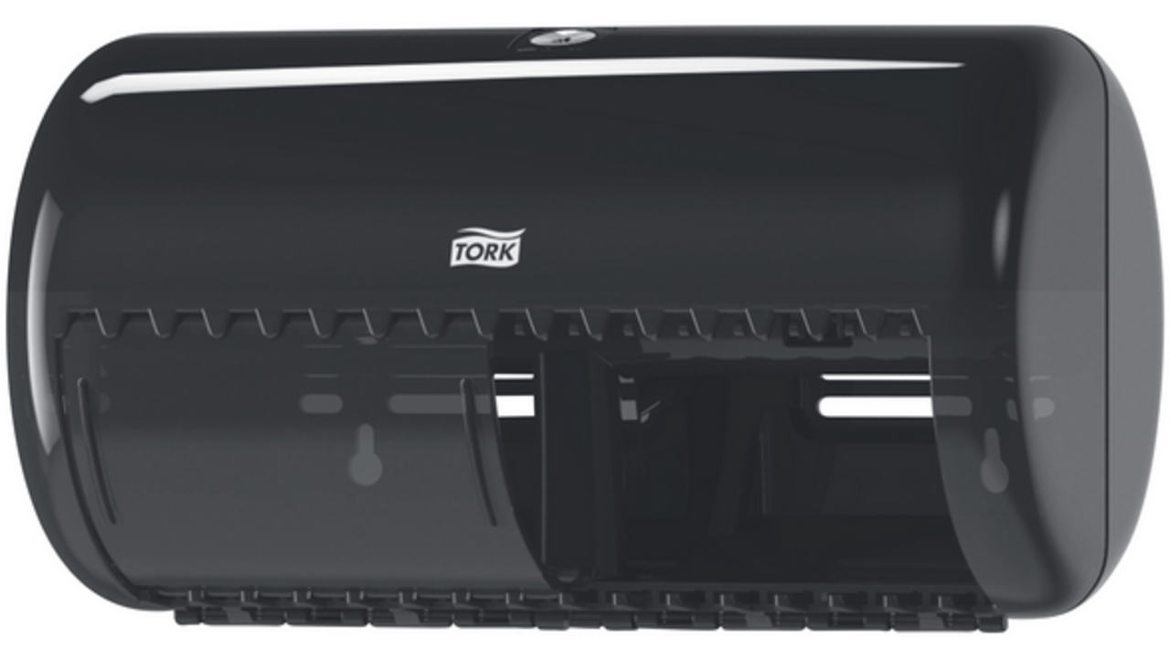 Toiletpapierdispenser Tork T4 Elevation duo zwart 557008