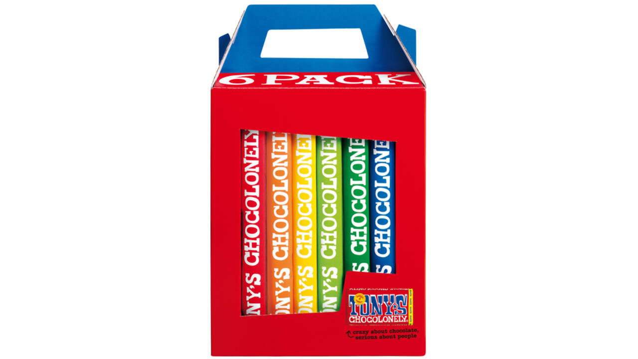 Chocolade Tony's Chocolonely Rainbowpack Classic 6 repen à 180gr