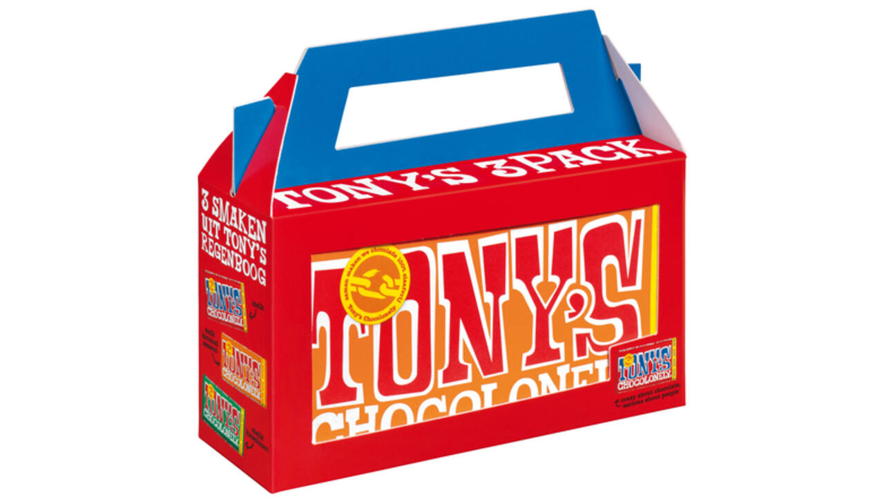 Chocolade Tony's Chocolonely Rainbowpack Classic 3 repen à 180gr