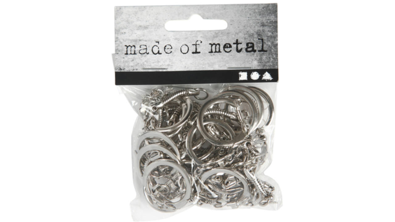 Sleutelhanger Creativ Company 23mm 25 stuks zilver