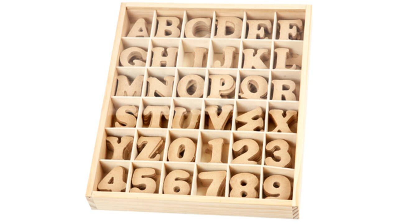 Letters en cijfers Creativ Company 4cm 288 stuks MDF