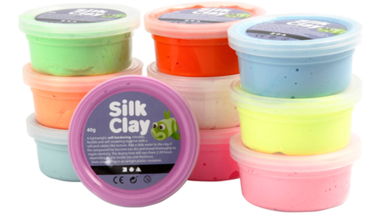 Klei Silk Clay basic-2 10 x 40gr 10 neon kleuren