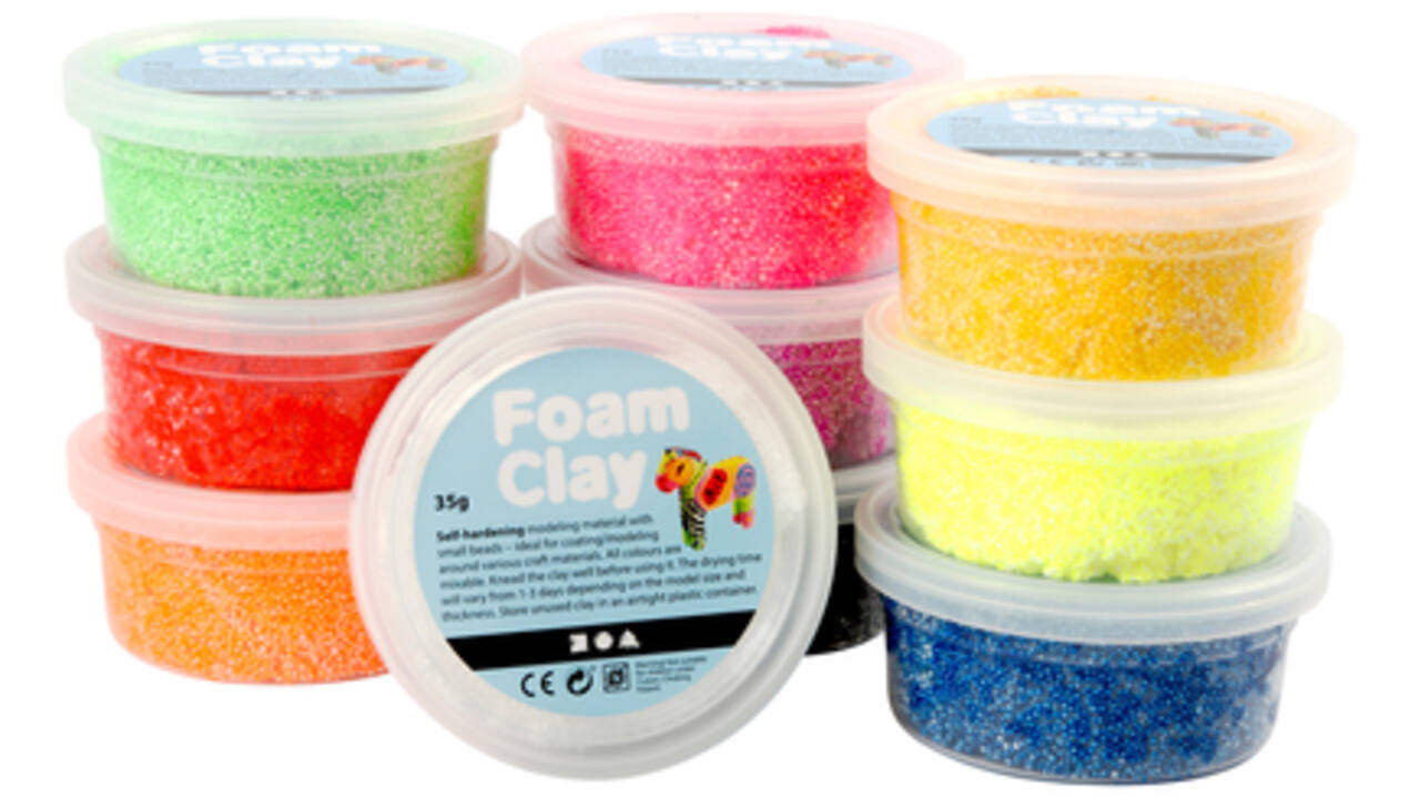 Klei Foam Clay basic 10 x 35gr 10 kleuren