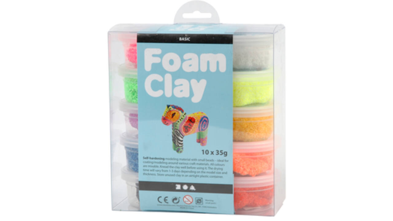 Klei Foam Clay basic 10 x 35gr 10 kleuren