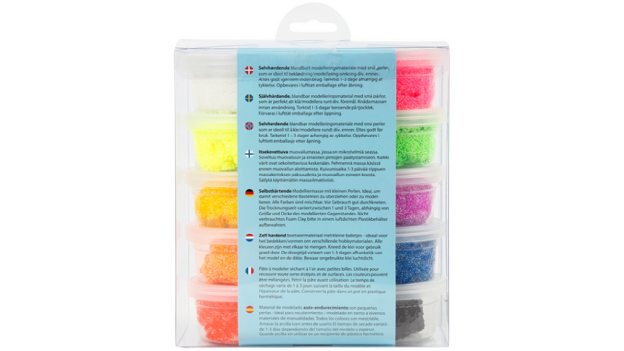Klei Foam Clay basic 10 x 35gr 10 kleuren