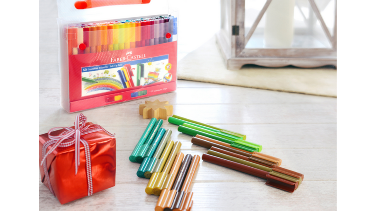 Kleurstift Faber-Castell Connector assorti koffer à 60 stuks