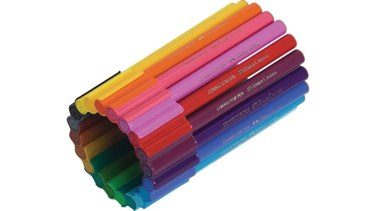 Kleurstift Faber-Castell Connector assorti koffer à 60 stuks