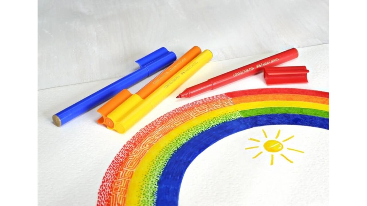 Kleurstift Faber-Castell Connector assorti koffer à 60 stuks