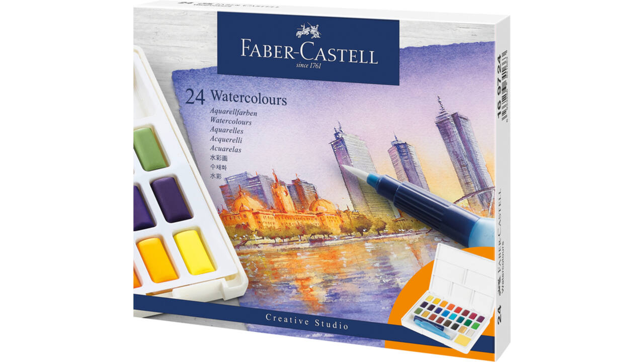 Waterverf Faber-Castell assorti palet à 24 stuks
