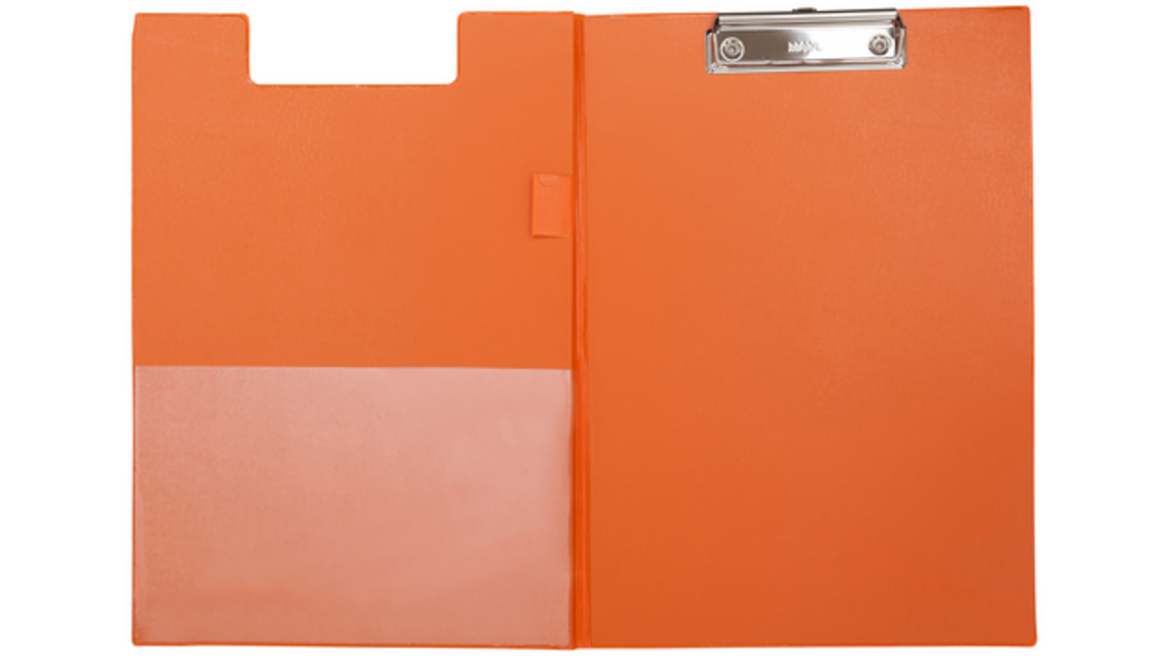 Klembordmap MAUL A4 staand met penlus PVC neon oranje