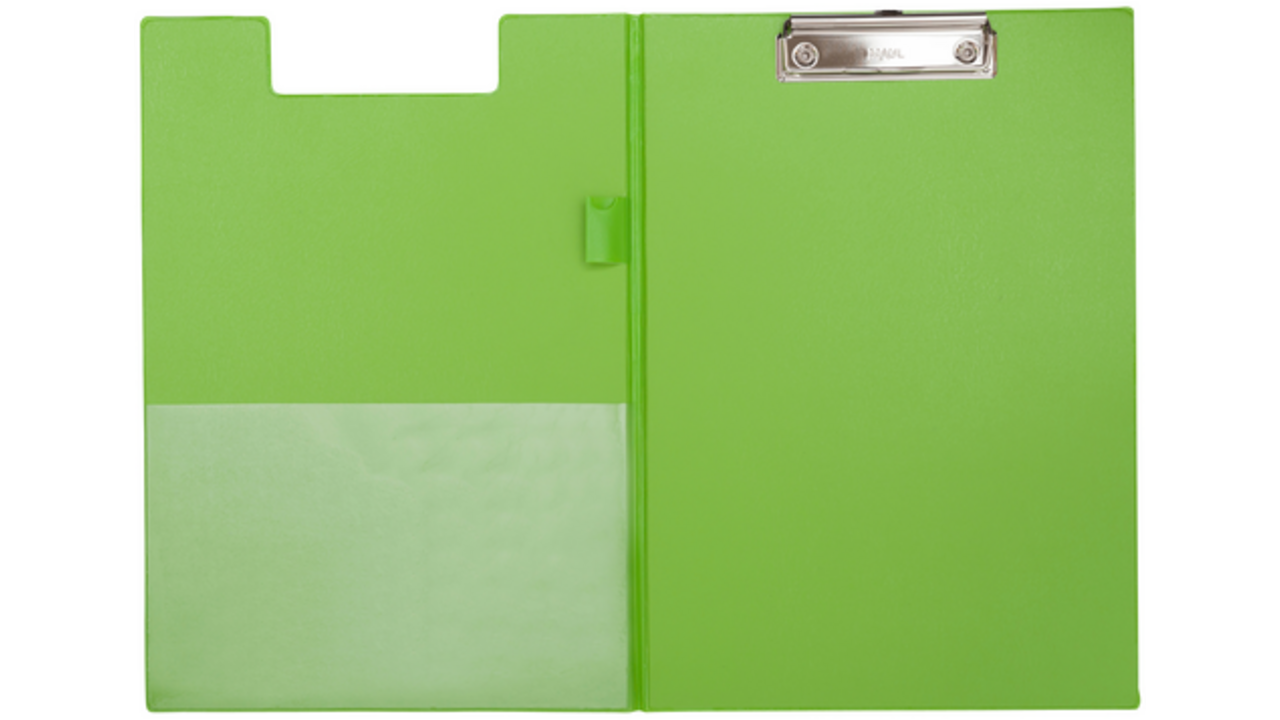Klembordmap MAUL A4 staand met penlus PVC neon groen