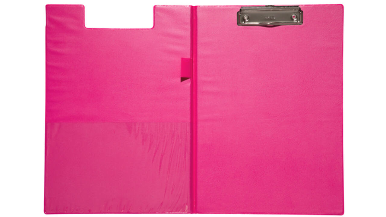 Klembordmap MAUL A4 staand met penlus PVC neon roze