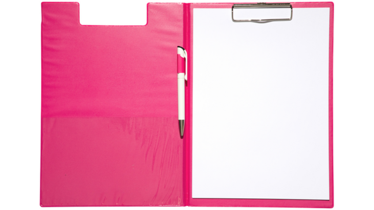 Klembordmap MAUL A4 staand met penlus PVC neon roze