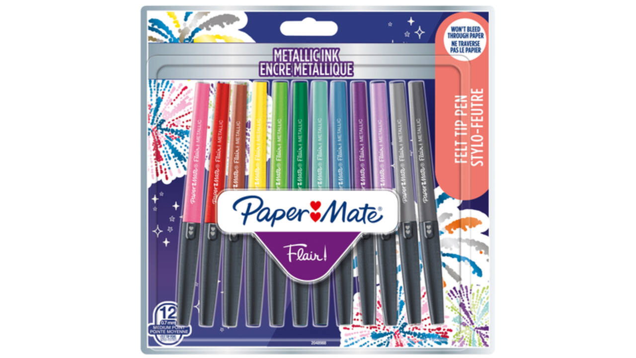 Fineliner Paper Mate Flair Metallic 12 stuks assorti