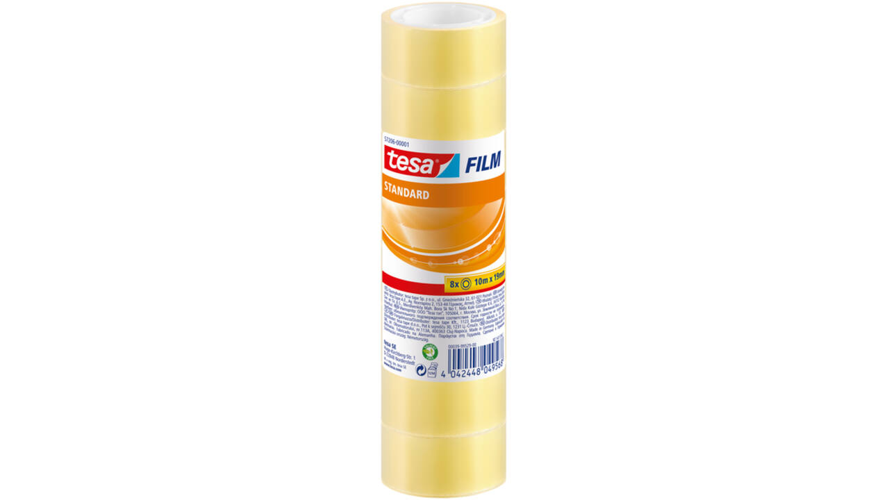 Plakband tesafilm® Standaard 10mx19mm transparant 8 rollen