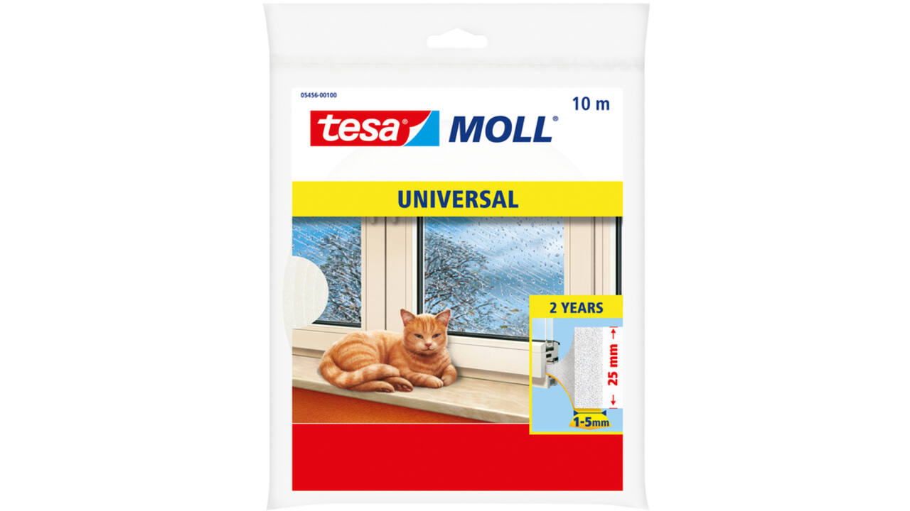tochtstrip tesamoll® Universal schuimprofiel zelfklevend 10mx25mm wit