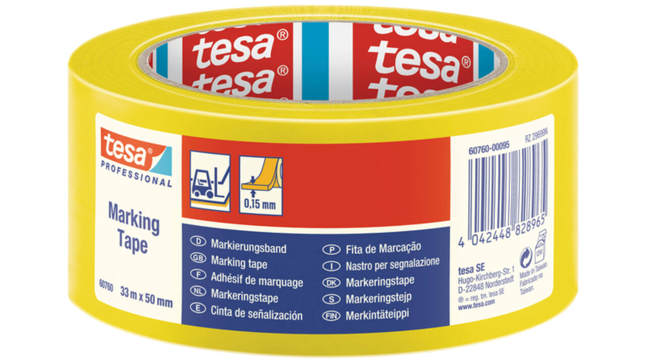 Markeringstape Tesa 60760 PVC 50mmx33m geel