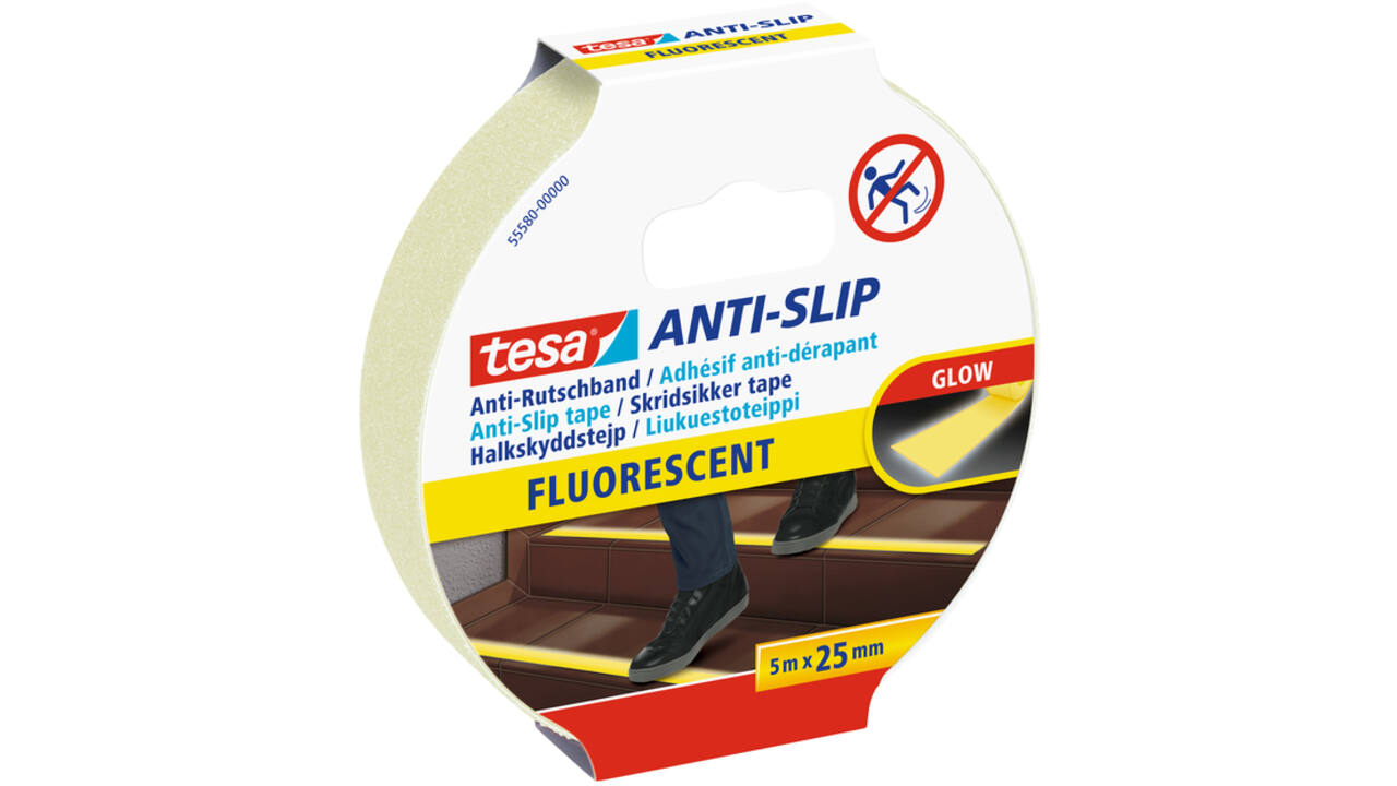 Anti-slip tape tesa® 5mx25mm fluoriserend