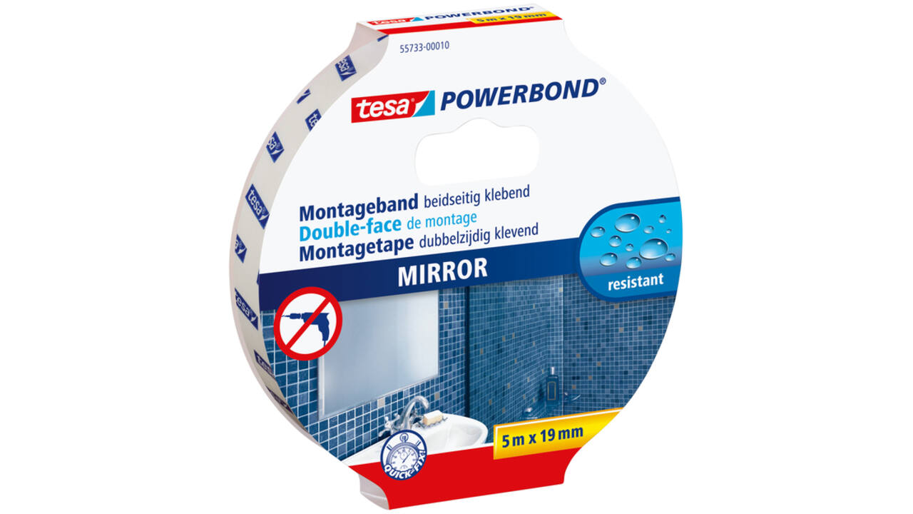 Montagetape tesa® Powerbond Spiegel dubbelzijdig 5mx19mm