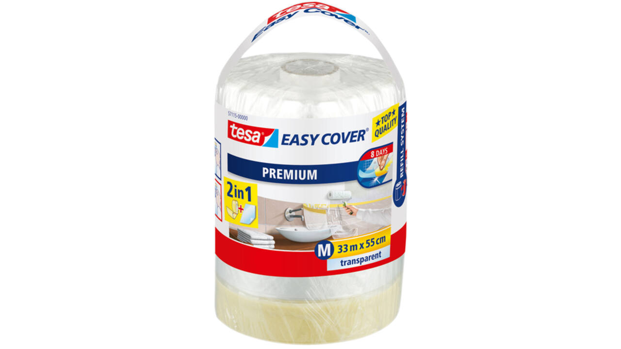 Afdekfolie tesa Easy Cover® Premium Film inclusief tape navulling 33mx55cm