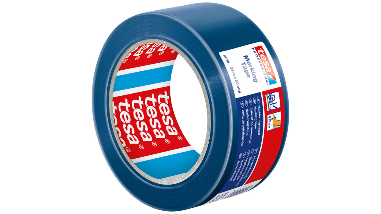 Markeringstape Tesa 60760 PVC 50mmx33m blauw