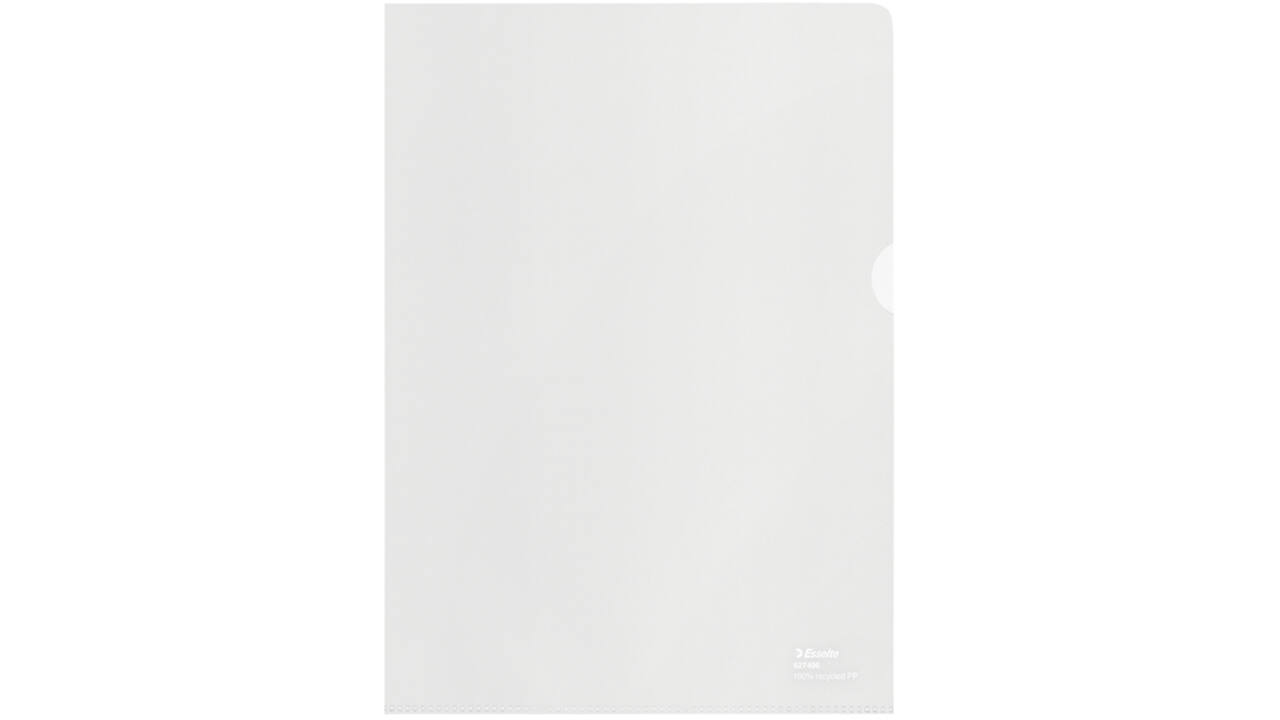 Insteekmap L-model Esselte A4 100% gerecycled 0.10mm transparant 100 stuks
