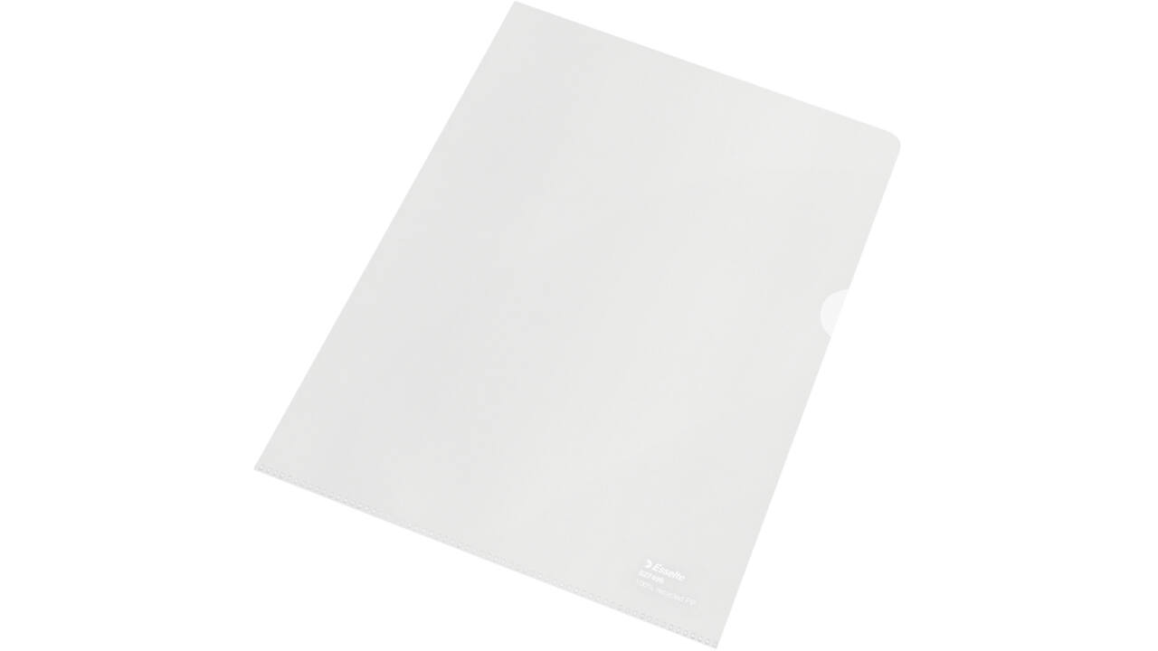 Insteekmap L-model Esselte A4 100% gerecycled 0.10mm transparant 100 stuks