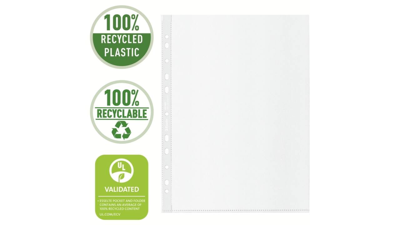 Showtas Esselte recycle PP A4 70µ 11-gaats transparant 100 stuks