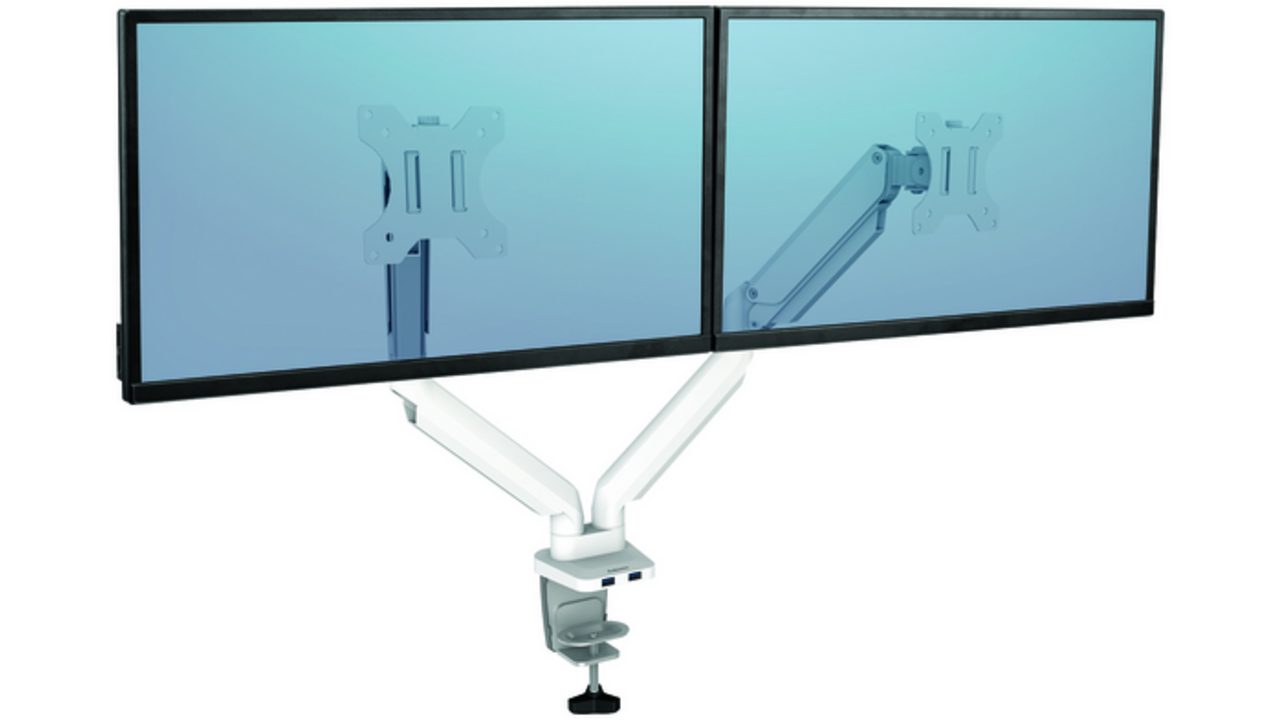 Monitorarm Fellowes Platinum Serie Duo wit