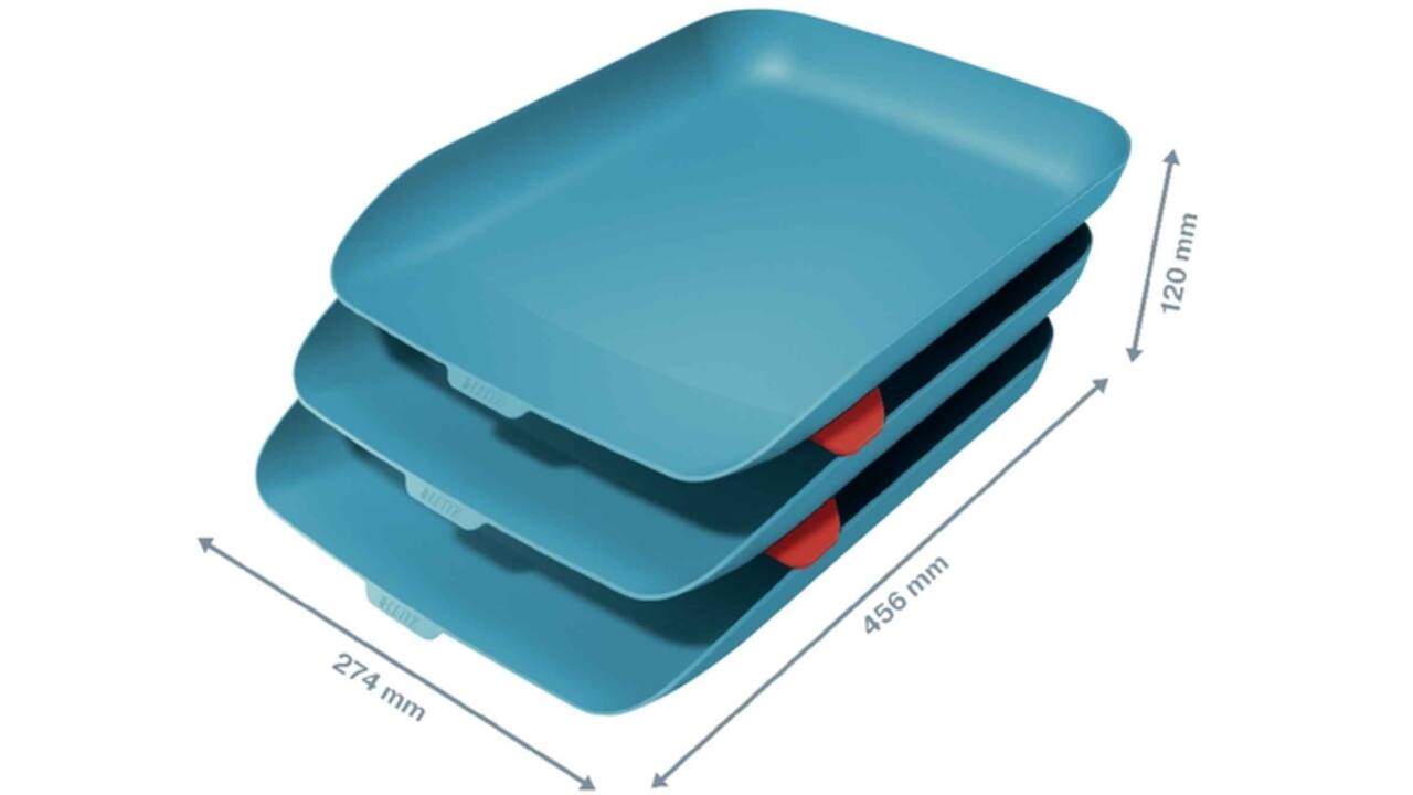Brievenbak Leitz Cosy set van 3 A4 sereen blauw