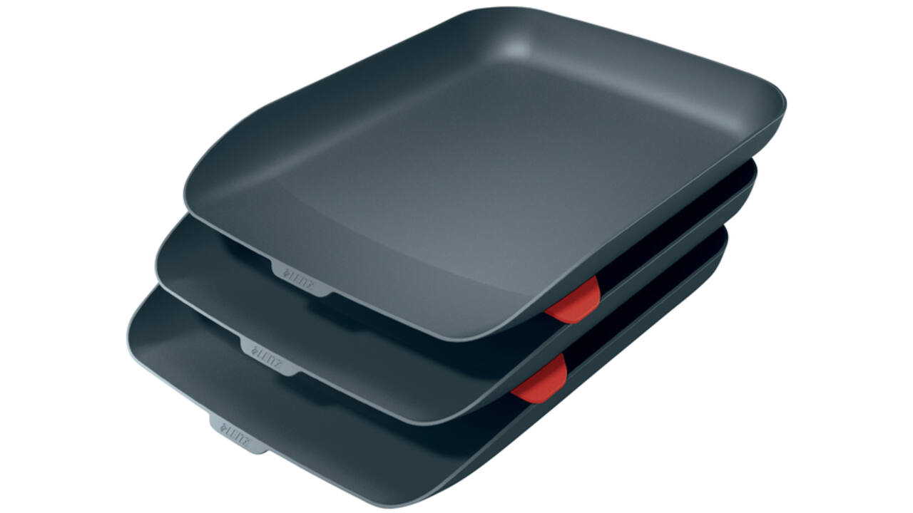 Brievenbak Leitz Cosy set van 3 A4 fluweel grijs
