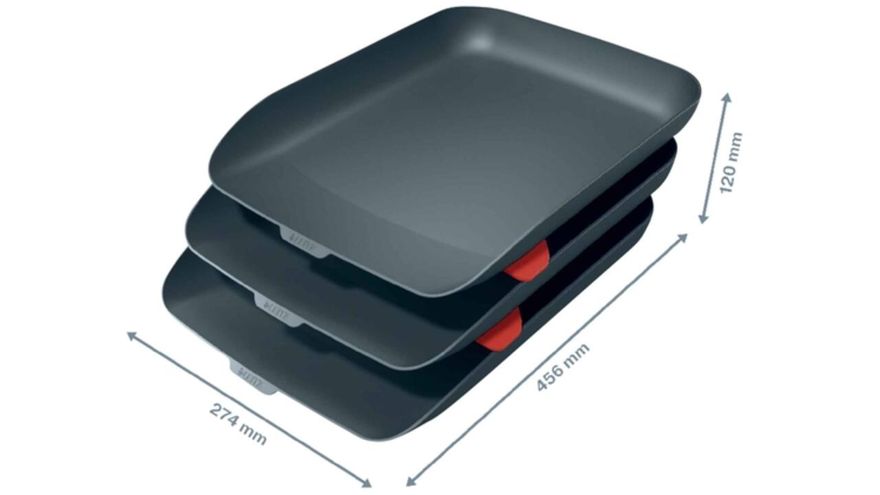 Brievenbak Leitz Cosy set van 3 A4 fluweel grijs