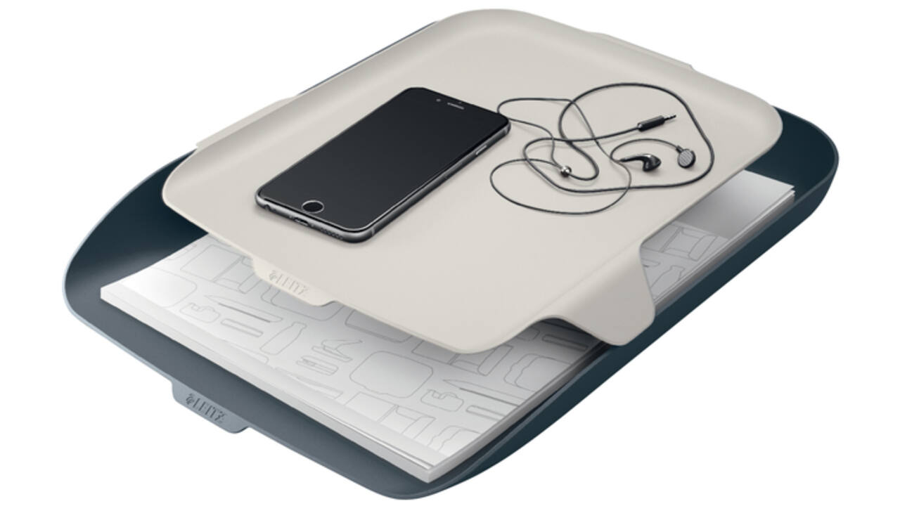 Brievenbak Leitz Cosy met desk organiser grijs