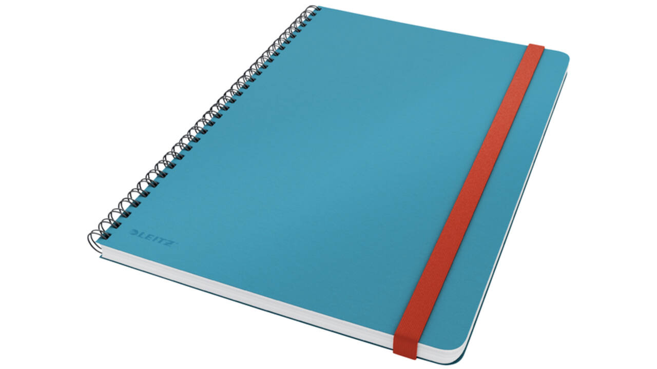 Notitieboek Leitz Cosy B5 160blz 100gr spiraal lijn blauw