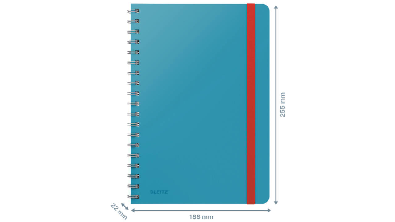 Notitieboek Leitz Cosy B5 160blz 100gr spiraal lijn blauw