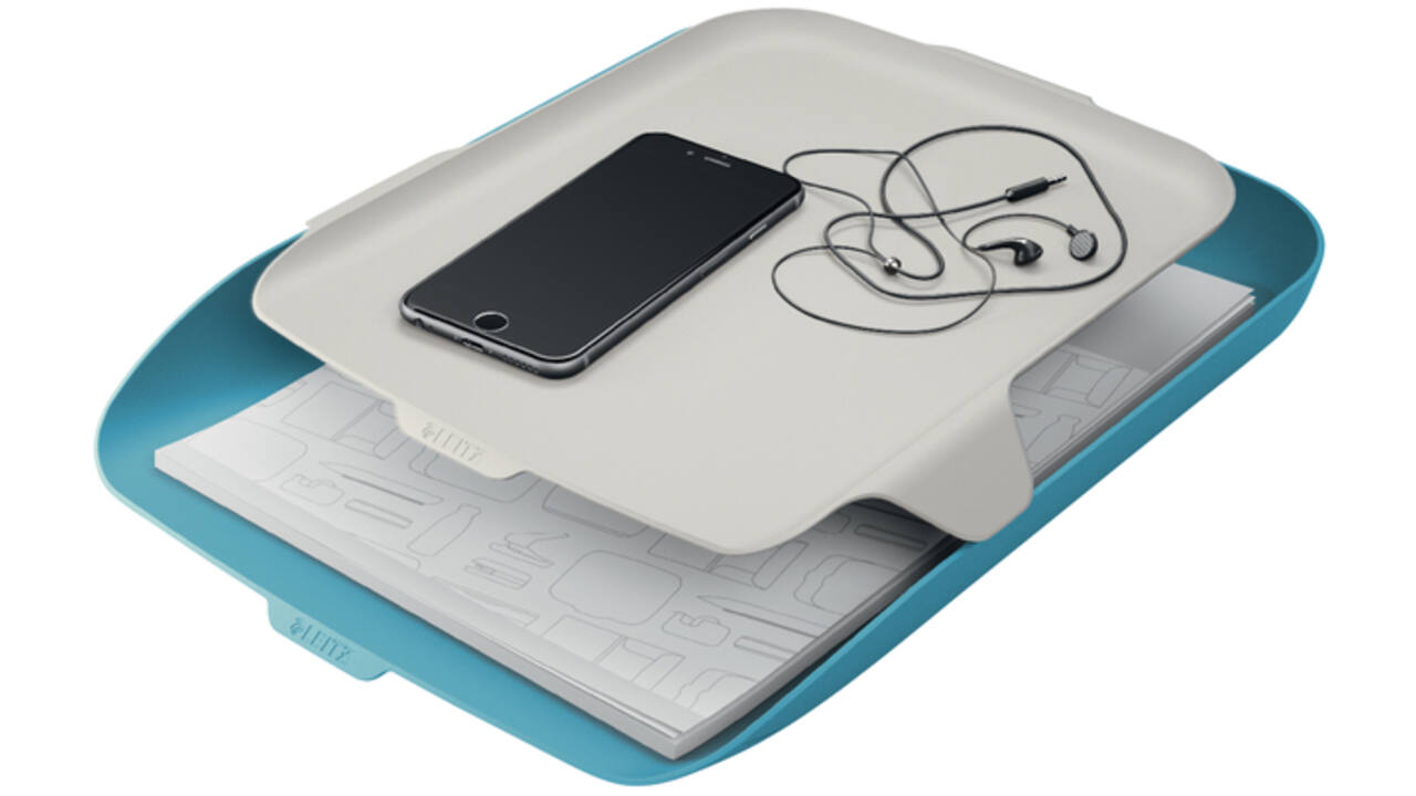 Brievenbak Leitz Cosy met desk organiser blauw