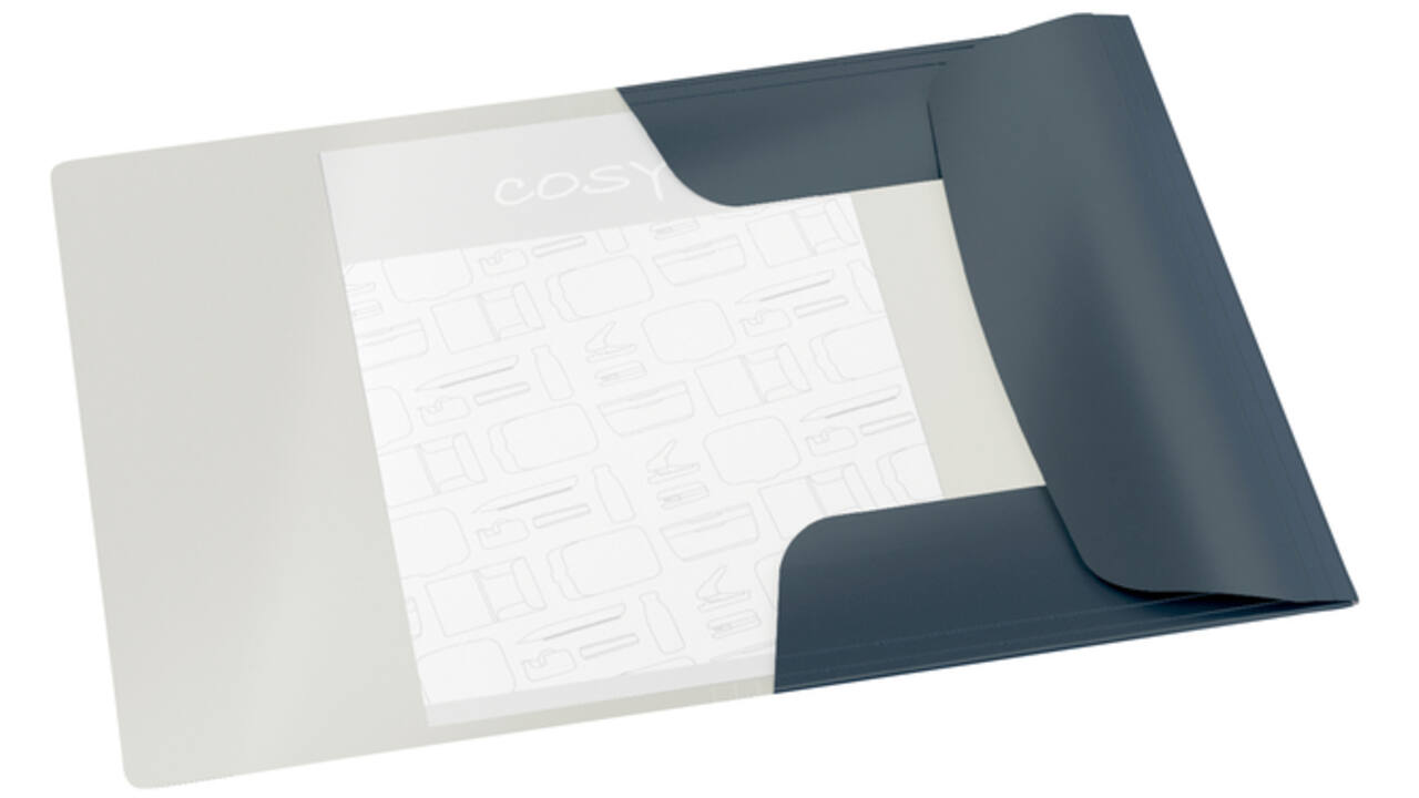 Elastomap Leitz Cosy A4 3-kleps grijs