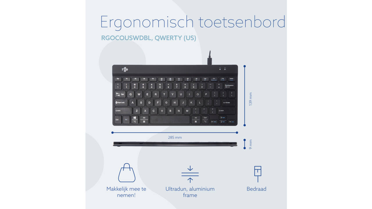 Toetsenbord R-Go Ergonomisch Compact Break QWERTY